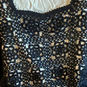 Hand crochet black top boho gypsy look